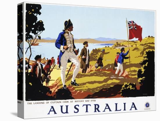 Poster for Australia Showing the Landing of Captain Cook at Botany Bay in 1770-null-Premier Image Canvas