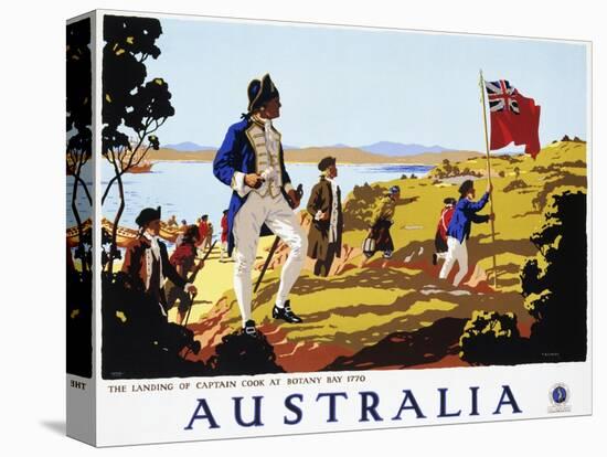 Poster for Australia Showing the Landing of Captain Cook at Botany Bay in 1770-null-Premier Image Canvas