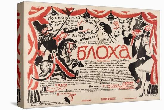 Poster for the Theatre Play the Flea by E. Zamyatin, 1925 (Lithograph)-Boris Mikhailovich Kustodiev-Premier Image Canvas