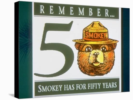 Poster of Smokey the Bear with Caption Reading Remember - 50 - Smokey Has for Fifty Years-null-Premier Image Canvas