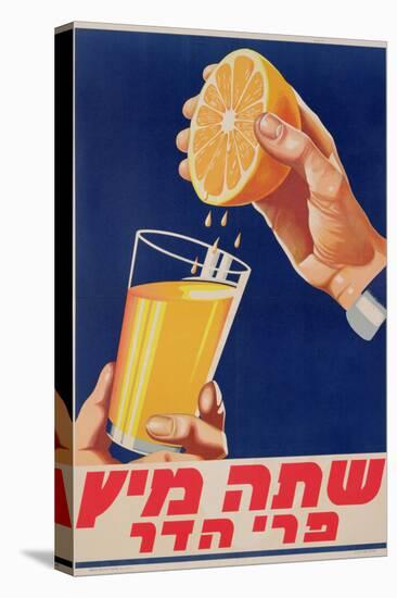 Poster with a Glass of Orange Juice, C.1947 (Colour Litho)-Israeli-Premier Image Canvas