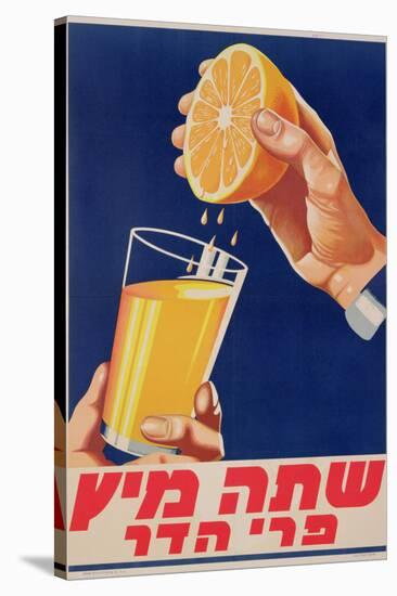 Poster with a Glass of Orange Juice, C.1947 (Colour Litho)-Israeli-Premier Image Canvas