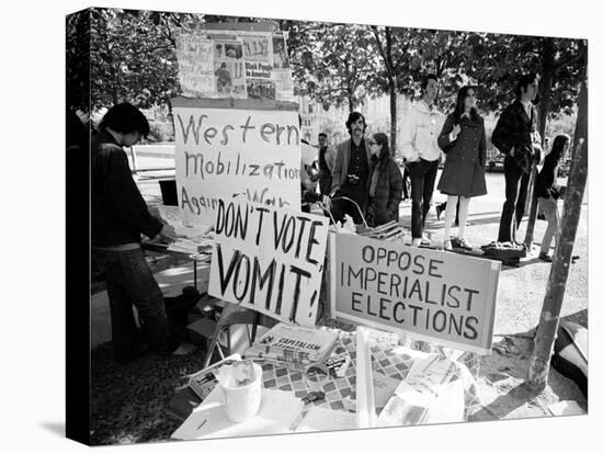 Posters and Anti-Voting Literature on Outdoor Table During a Yippie Led Anti-Election Protest-Ralph Crane-Premier Image Canvas