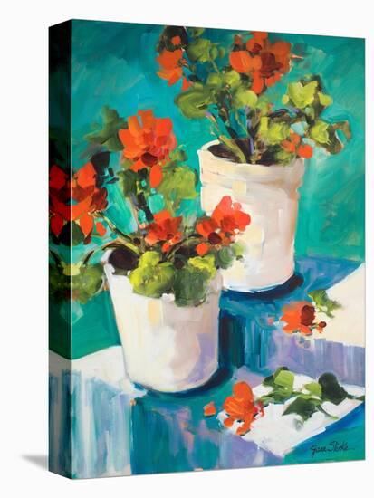 Potted Poppies-Jane Slivka-Stretched Canvas