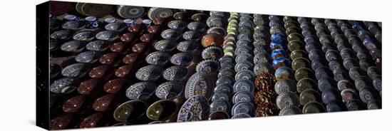 Pottery at a Market Stall, Bukhara, Uzbekistan-null-Premier Image Canvas