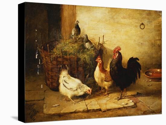 Poultry and Pigeons in an Interior, 1881-Walter Hunt-Premier Image Canvas