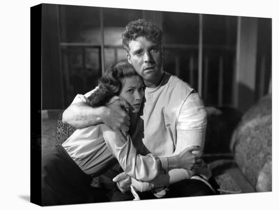 Pour toi j'ai tue CRISS CROSS by RobertSiodmak with Yvonne by Carlo, Burt Lancaster, 1949 (b/w phot-null-Stretched Canvas