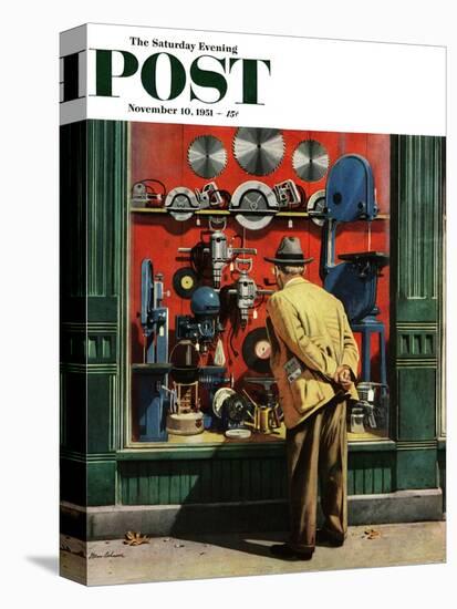 "Power Tool Window Shopping" Saturday Evening Post Cover, November 10, 1951-Stevan Dohanos-Premier Image Canvas