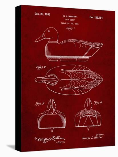 PP1001-Burgundy Propelled Duck Decoy Patent Poster-Cole Borders-Premier Image Canvas