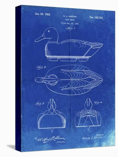 PP1001-Faded Blueprint Propelled Duck Decoy Patent Poster-Cole Borders-Premier Image Canvas