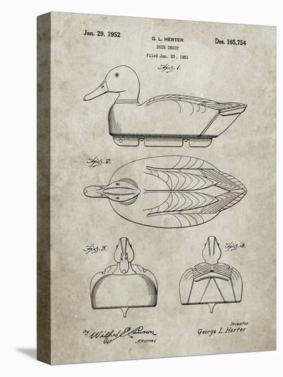 PP1001-Sandstone Propelled Duck Decoy Patent Poster-Cole Borders-Premier Image Canvas