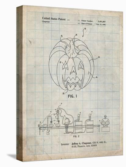 PP1003-Antique Grid Parchment Pumpkin Patent Poster-Cole Borders-Premier Image Canvas