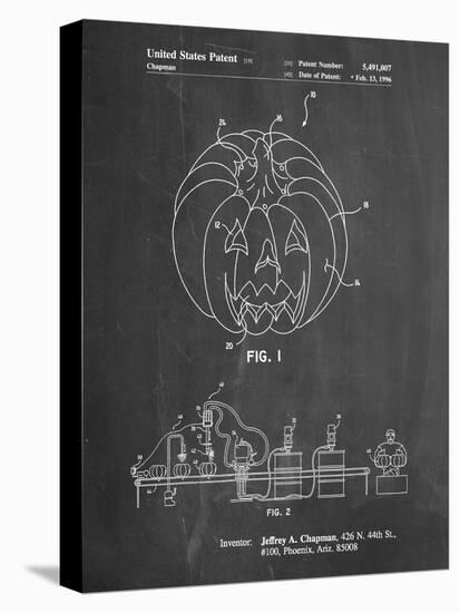 PP1003-Chalkboard Pumpkin Patent Poster-Cole Borders-Premier Image Canvas