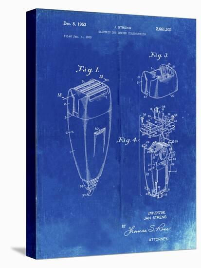 PP1011-Faded Blueprint Remington Electric Shaver Patent Poster-Cole Borders-Premier Image Canvas