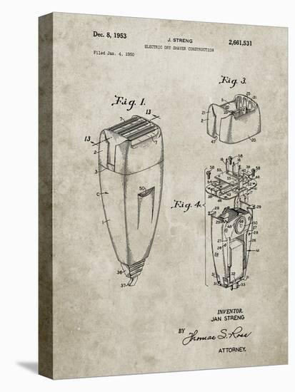 PP1011-Sandstone Remington Electric Shaver Patent Poster-Cole Borders-Premier Image Canvas