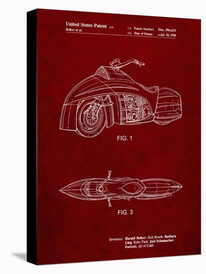 PP1015-Burgundy Robin Motorcycle Patent Poster-Cole Borders-Premier Image Canvas