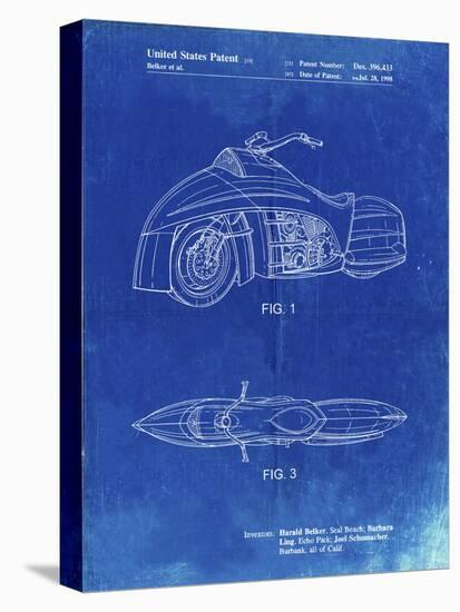 PP1015-Faded Blueprint Robin Motorcycle Patent Poster-Cole Borders-Premier Image Canvas