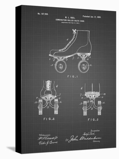 PP1019-Black Grid Roller Skate 1899 Patent Poster-Cole Borders-Premier Image Canvas