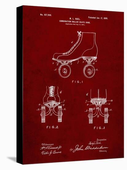 PP1019-Burgundy Roller Skate 1899 Patent Poster-Cole Borders-Premier Image Canvas