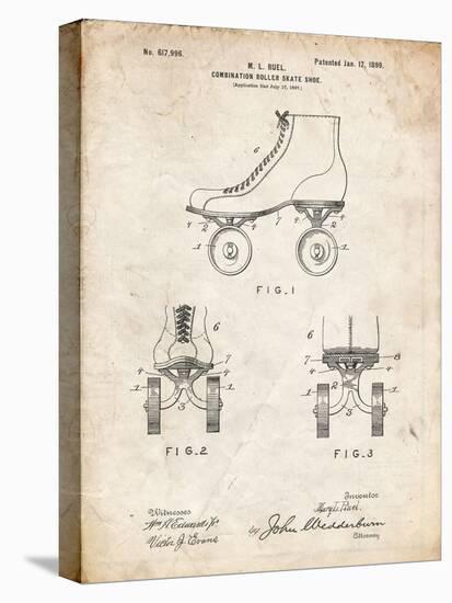 PP1019-Vintage Parchment Roller Skate 1899 Patent Poster-Cole Borders-Premier Image Canvas