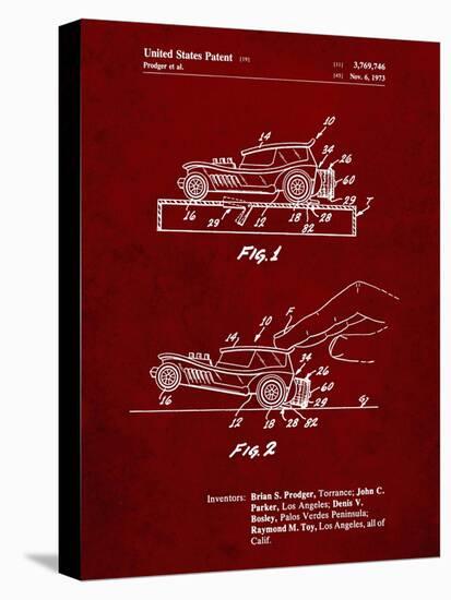 PP1020-Burgundy Rubber Band Toy Car Patent Poster-Cole Borders-Premier Image Canvas