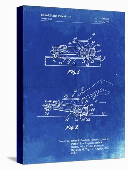 PP1020-Faded Blueprint Rubber Band Toy Car Patent Poster-Cole Borders-Premier Image Canvas
