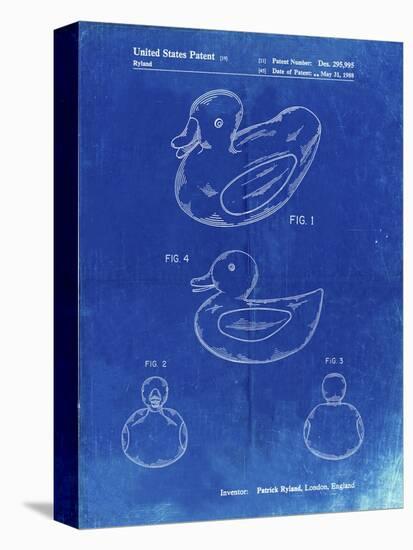 PP1021-Faded Blueprint Rubber Ducky Patent Poster-Cole Borders-Premier Image Canvas