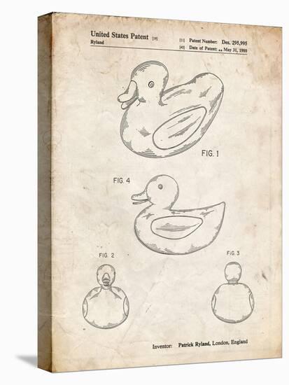 PP1021-Vintage Parchment Rubber Ducky Patent Poster-Cole Borders-Premier Image Canvas