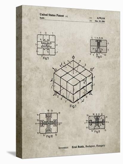 PP1022-Sandstone Rubik's Cube Patent Poster-Cole Borders-Premier Image Canvas