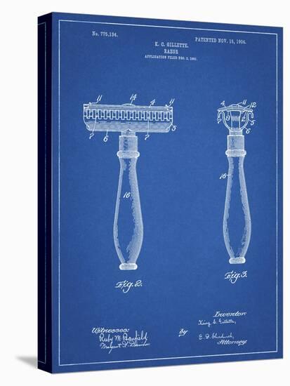 PP1026-Blueprint Safety Razor Patent Poster-Cole Borders-Premier Image Canvas