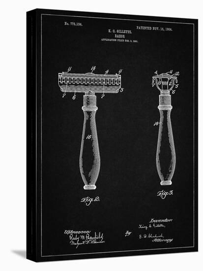 PP1026-Vintage Black Safety Razor Patent Poster-Cole Borders-Premier Image Canvas