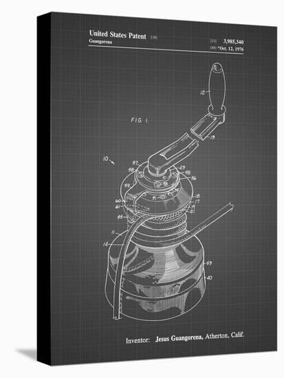 PP1027-Black Grid Sailboat Winch Patent Poster-Cole Borders-Premier Image Canvas