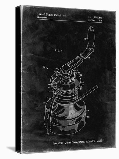 PP1027-Black Grunge Sailboat Winch Patent Poster-Cole Borders-Premier Image Canvas