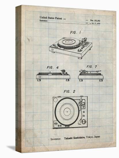 PP1028-Antique Grid Parchment Sansui Turntable 1979 Patent Poster-Cole Borders-Premier Image Canvas