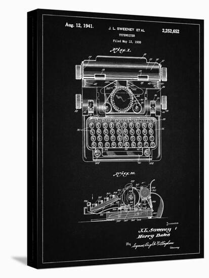 PP1029-Vintage Black School Typewriter Patent Poster-Cole Borders-Premier Image Canvas