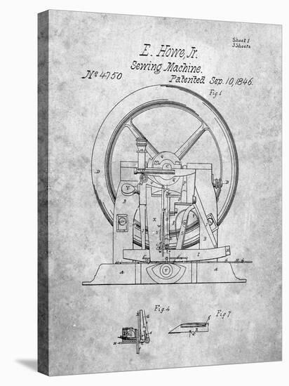 PP1035-Slate Singer Sewing Machine Patent Poster-Cole Borders-Premier Image Canvas