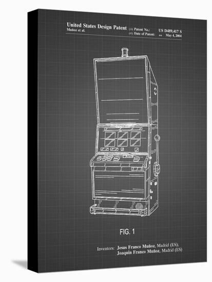 PP1043-Black Grid Slot Machine Patent Poster-Cole Borders-Premier Image Canvas