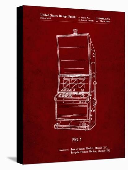 PP1043-Burgundy Slot Machine Patent Poster-Cole Borders-Premier Image Canvas