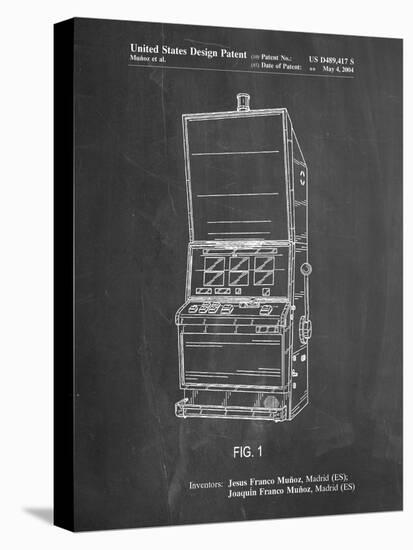 PP1043-Chalkboard Slot Machine Patent Poster-Cole Borders-Premier Image Canvas