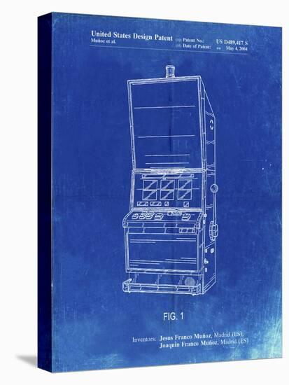 PP1043-Faded Blueprint Slot Machine Patent Poster-Cole Borders-Premier Image Canvas