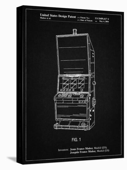 PP1043-Vintage Black Slot Machine Patent Poster-Cole Borders-Premier Image Canvas