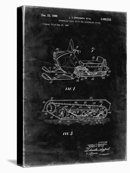 PP1046-Black Grunge Snow Mobile Patent Poster-Cole Borders-Premier Image Canvas