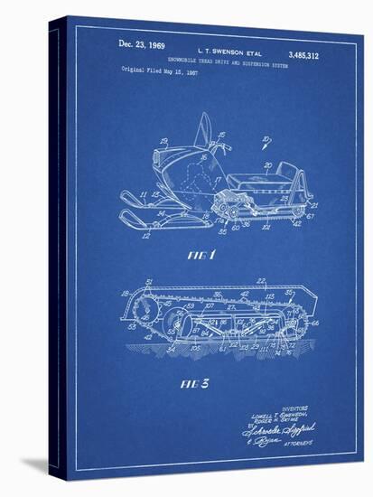 PP1046-Blueprint Snow Mobile Patent Poster-Cole Borders-Premier Image Canvas