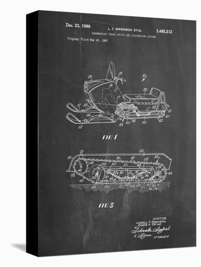 PP1046-Chalkboard Snow Mobile Patent Poster-Cole Borders-Premier Image Canvas