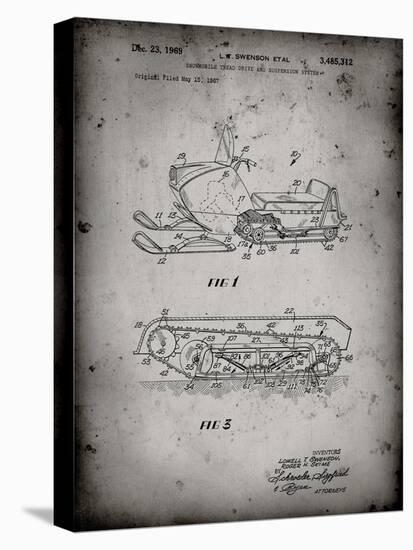 PP1046-Faded Grey Snow Mobile Patent Poster-Cole Borders-Premier Image Canvas