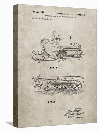 PP1046-Sandstone Snow Mobile Patent Poster-Cole Borders-Premier Image Canvas