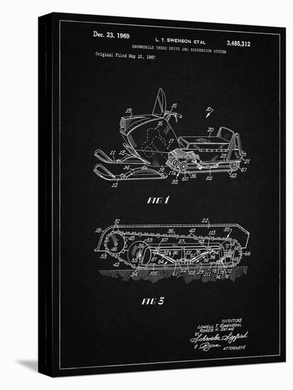 PP1046-Vintage Black Snow Mobile Patent Poster-Cole Borders-Premier Image Canvas