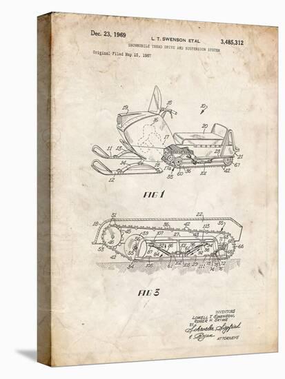 PP1046-Vintage Parchment Snow Mobile Patent Poster-Cole Borders-Premier Image Canvas