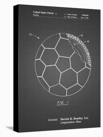 PP1047-Black Grid Soccer Ball Layers Patent Poster-Cole Borders-Premier Image Canvas