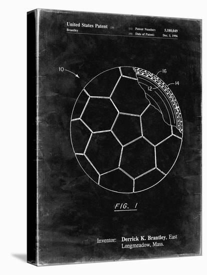 PP1047-Black Grunge Soccer Ball Layers Patent Poster-Cole Borders-Premier Image Canvas